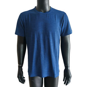 T-shirt pour homme en polyester 100% uni, couleur unie, col rond, manches courtes, respirant, pour le sport, course à pied - Product Image 1