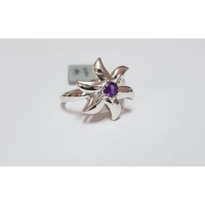 Anillo de Flor de Amatista Natural para Mujer Shah Gems en Plata de Ley 925, Regalo - Product Image 4