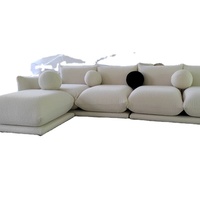 Ensemble de canapés modulaires contemporains en tissu Marenco, design nordique unique pour salon moderne, extensible pour appartements