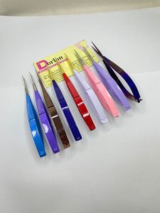 Ciseaux à ressort à sourcils enduits de couleur professionnelle lame droite en acier inoxydable durable meilleurs ciseaux à ressort à cils/sourcils - Product Image 3