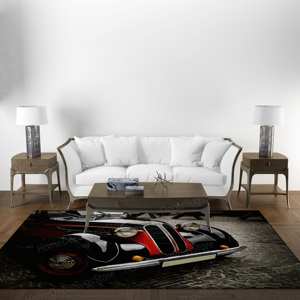 Tapis imprimé vibrant : Tapis facile à nettoyer, Cadeaux personnalisés, Tapis de voiture rétro, Tapis en velours de luxe - Product Image 3