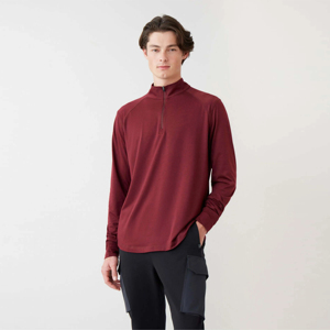 2025 automne et hiver hommes couleur unie à manches longues col montant fermeture éclair chemise hommes à manches longues T-Shirt en gros - Product Image 1