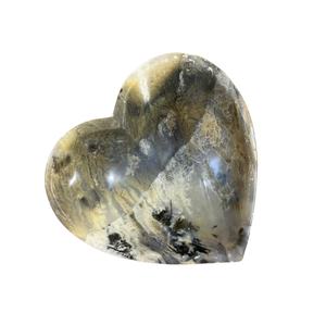 Petite coupelle en cristal de pierre dendritique naturelle en forme de cœur, sculptée, décorative, motif tigre - Product Image 5