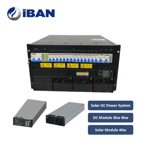 IBAN POWER Telecom 24V 48V 200A 400A 600A Comunicación Estante integrado sistemas de energía solar 5kw Batería rectificador de Telecomunicaciones