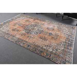 Alfombra Turca Vintage Grande de 5.8x8.8 pies, Alfombra Oriental Marrón de Lana - Product Image 1