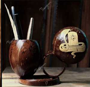 Khác thường vỏ dừa thủ công mỹ nghệ độc đáo khuyến mại móc khóa và Carabiners - Product Image 1