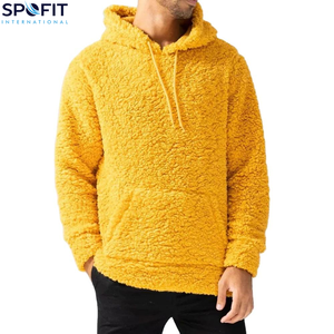 Customized Embroidered <b>Sherpa</b> Hoodies Boys Plus Size Logo Winter Men's <b>Sherpa</b> Fleece Hoodie Quick Dry Heavyweight 100% Cotton - Product Image 1