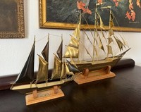 Sculpture de bateau Art Déco exquise en acier inoxydable, artisanat métallique fait main, écologique et durable, pour anniversaire, murale, salle à manger