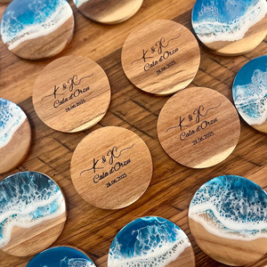 Artigianato in Resina: Scena da Spiaggia Dipinta a Mano con Onde Oceaniche e Animali Marini, Motivo <span class=keywords><strong>Balena</strong></span>, Personalizzabile con Incisione sul Retro, Protezione per Tavolino da Caffè, Regalo - Product Image 5