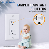 ELEGRP Prise décorative thermoplastique anti-effraction à fort impact, homologuée, NEMA 5-20R 20 Amp 125V TR
