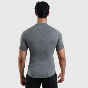 Short de compression à manches courtes pour la gym GA en gris, tissu tricoté 100% polyester - Product Image 2