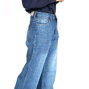 Vente chaude femmes Baggy Jeans taille haute ample décontracté Denim jambe large pantalon Multi poche nouveau Style Streetwear lavable 3D - Product Image 5