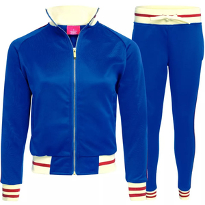 Chándales de mujer para correr Venta al por mayor Joggers personalizados con cremallera Sudaderas con capucha y pantalones de chándal Conjunto Slim Fit Chándales - Product Image 1