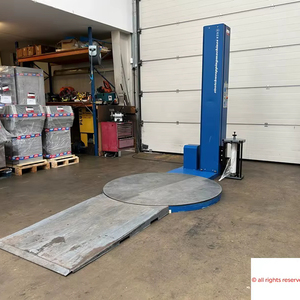 C-One Semi Automatic Pallet <b>Stretch</b> Box Wrap Film <b>Machine</b> Automatic Top Sheet Wrapping <b>Machine</b> with steel ramp - Product Image 1