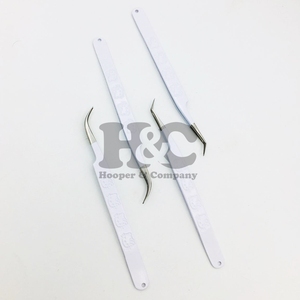 HOOPER COMPANY Pince à épiler professionnelle pour extensions de cils, pointe en fibre, courbée, en acier inoxydable durable, pour cils de vison - Product Image 6