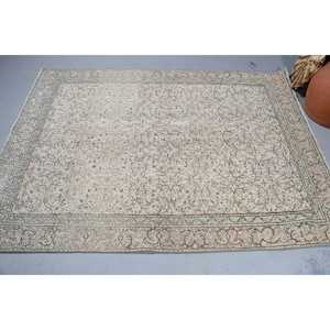 พรมวินเทจขนาด 4.8x6.6 ฟุต พรมตุรกี พรมลายสัตว์สีเบจ - Product Image 4