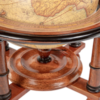 8 pouces 20cm globes de terre bleu et argent carte du monde pour la décoration de bureau Mercator Globe terrestre support en bois ancien décor de table