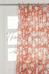 Rideau de porte de fenêtre imprimé en coton élégant avec cantonnière pour maison salon chambre hôtel dressing de fenêtre occultant - Product Image 3