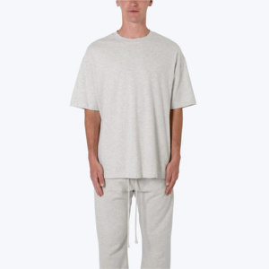 100% algodón camisetas de gran tamaño Casual cuello redondo manga corta liso teñido patrón sólido diseño en blanco - Product Image 1