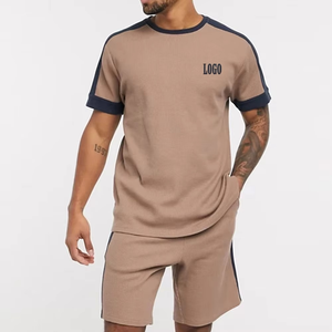 Camiseta estampada de manga corta de buena calidad Premium, conjunto de ropa de verano, conjunto de dos piezas, atuendo para hombre, camiseta con pantalones cortos para hacer ejercicio - Product Image 3