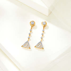 Pendientes <span class=keywords><strong>Diora</strong></span> Point Gold Drop con diamantes estilo colgante - Product Image 1