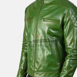 Veste en cuir chaude de style moto pour hommes, véritable bombardier chauffant, mode, logo personnalisé, fourniture d'usine en gros OEM - Product Image 6