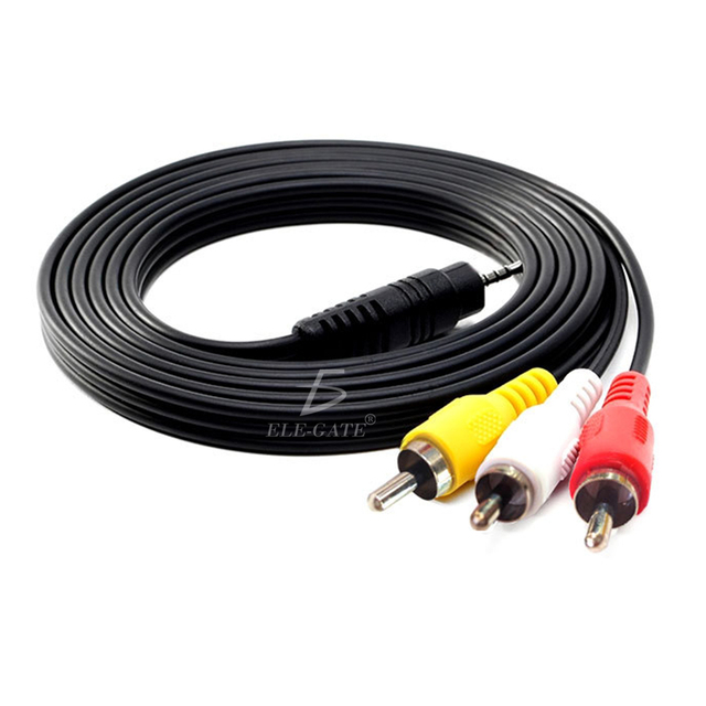 Gold Plated Male 3 RCA Male AV Cable for TV Aux Computer HDTV Camera Microphone Speaker-PVC Jacket 1m & 2m WI.174