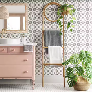 Handmade Rattan <b>Towel</b> Leaning Ladder <b>Towels</b> Hanger Rack <b>Rail</b> <b>Bathroom</b> Decoration Wholesale - Product Image 2