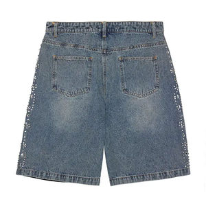 Custom <b>Men's</b> Summer Jogger Sweat <b>Shorts</b> <b>Baggy</b> Distressed Puff Print Embroidery Rhinestone Acid Wash Cotton <b>Men's</b> <b>Shorts</b> - Product Image 6