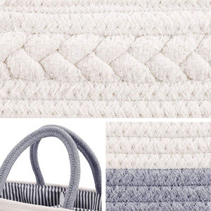 Contenedores de Almacenamiento Plegables Funcionales de Cuerda de Algodón, Contenedores de Tela de Geometría Simple para Ropa, para Armario, Cocina, Sala de Estar, Alimentos - Product Image 4