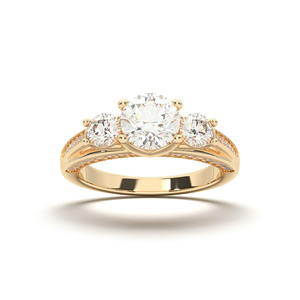 แหวนเพชรทรงรีกลมโมอิส0.22Ct 5เม็ดสีทอง14K สำหรับปลูกในห้องปฏิบัติการขายส่ง - Product Image 6