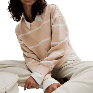 Sudaderas y Hoodies de Algodón y Spandex de Manga Larga con Cuello Redondo para Mujer, Estilo Formal e Informal, Venta al Por Mayor, Sudaderas Clásicas a Rayas para Mujer - Product Image 5