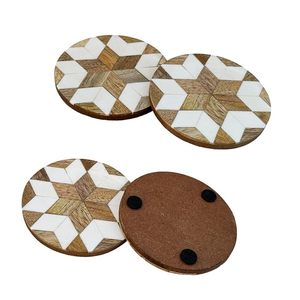 Posavasos rústicos de madera y resina, posavasos ecológicos con logotipo personalizado para bares, restaurantes y decoración del hogar, venta al por mayor - Product Image 1