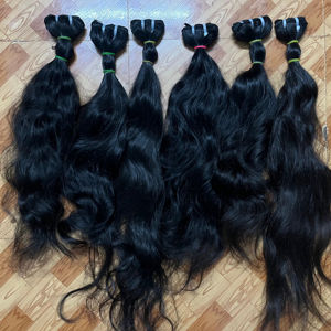 Cheveux humains vierges non traités, donneur unique, cheveux indiens de temple, texture droite, bouclée, ondulée, longueur étirée de 24 pouces, prix de gros - Product Image 3