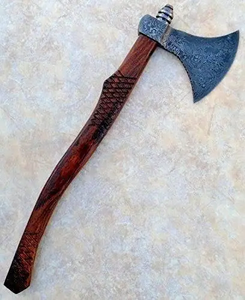Hacha Tomahawk de Acero de Damasco con Mango de Madera de Diferentes Colores, Multiusos, Precio de Fábrica, Alta Calidad, Muy Popular - Product Image 3