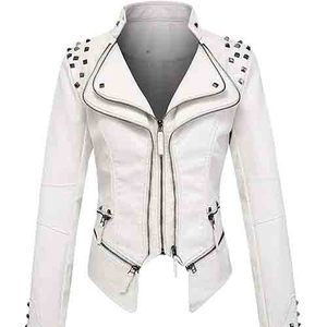 แจ็คเก็ตหนังแกะถักแบบพังก์ร็อก แขนยาว ไซส์ใหญ่ คุณภาพสูง ตกแต่งหมุดและตะขอ  ผลิตจากวัสดุรักษ์โลก ขายส่ง - Product Image 5