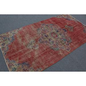 Tapis turc de 4,2 x 8 pieds, tapis vintage, tapis camouflage rouge - Product Image 2