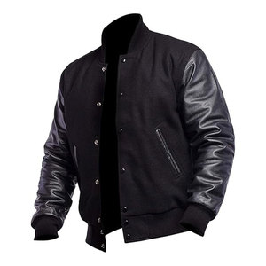 Chaqueta Universitaria de Alta Calidad con Mangas de Lona, 100% Algodón, Uniforme de Equipo Personalizado - Product Image 3