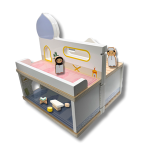 Juego de mezquita para niños Juguete educativo islámico de madera Masjid Playhouse - Product Image 3