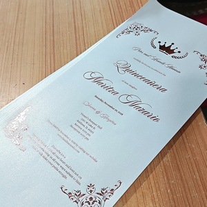 Inviti di Nozze Personalizzati in Rosa Pallido e Oro Rosa con Scatole e Nappine, Invito a Scorrimento <span class=keywords><strong>per</strong></span> Quinceañera e Festa dei 16 Anni - Product Image 3