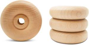 Mini roues en bois classiques idéales pour l'artisanat aussi 2-1/4 pouces de diamètre 5/8 pouces d'épaisseur 3/8 pouces de trou paquet de 4 - Product Image 4