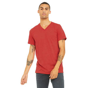 Camisetas deportivas de cuello en V para hombre, 100% algodón, de color sólido, personalizadas al por mayor de Bella Canvas - Product Image 1