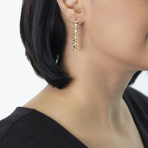 Spike remache diseño CZ Stud pendientes largos turco hecho a mano venta al por mayor 925 joyería de plata esterlina - Product Image 3