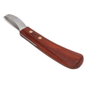 Couteau ovale pour coupe de sabots de cheval en acier inoxydable de qualité supérieure, lame en acier inoxydable, manche en bois de caoutchouc, instrument chirurgical vétérinaire - Product Image 3