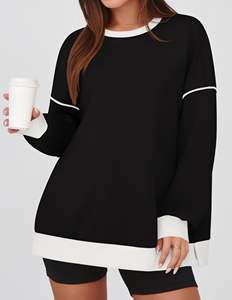 OEM de punto de otoño e invierno Streetwear respetuoso con el medio ambiente bordado Logo transpirable Yoga gimnasio entrenamiento sudadera camisa - Product Image 3