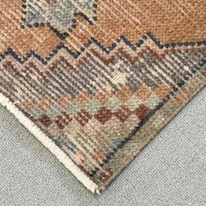 Vintage Turkish Small Rug 1.3x2.9 ft, <b>Brown</b> Animal Print Rug <b>Wool</b> - Product Image 4