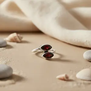 Anillo de Plata 925 con Granate para Mujer, Anillo Elegante con Topacio de Corte Ovalado, Joyería Fina con Piedra Preciosa Natural de Alta Calidad - Product Image 3