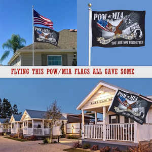 Paquete de 2 Banderas Pow Mia 3x5 con Águila para Exteriores - Todas dieron algo, algunas dieron todo. Banderas para Prisioneros de Guerra, Militares, Ejército, Guerra de Corea - Product Image 4