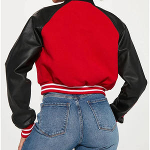 แจ็คเก็ตบอมเบอร์ทรงวิซาร์ดสไตล์วินเทจ คลาสสิค เรโทร  แบบครอป  หลากสี  ผ้าขนสัตว์สำหรับฤดูหนาว  คอตั้ง  มีฮู้ด  โลโก้ด้านหน้า - Product Image 4