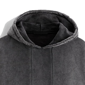 เสื้อฮู้ดฟอกสีพิมพ์ลายวินเทจสำหรับผู้ชายผ้าฝ้ายโอเวอร์ไซส์ผู้ชายเสื้อฮู้ดครอปสำหรับผู้ชาย - Product Image 4